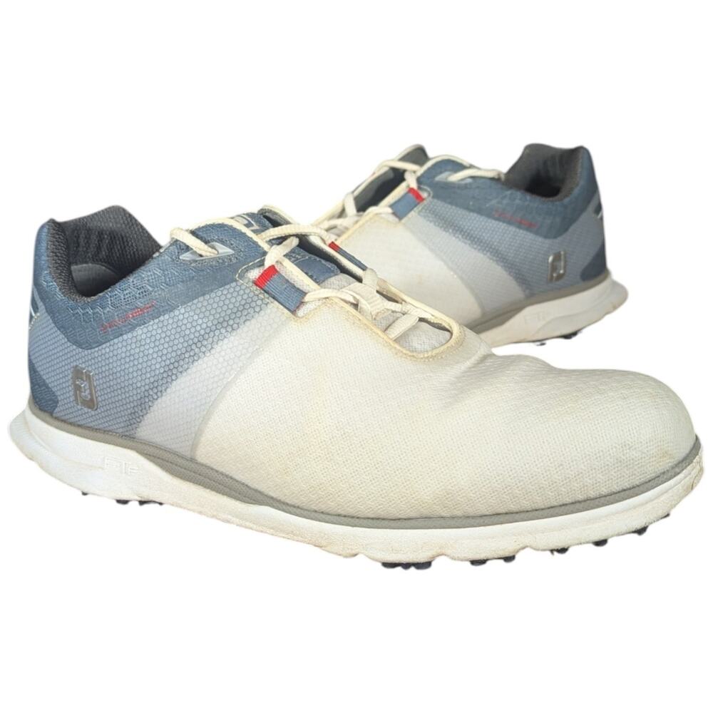 FootJoy Pro SL Mens Golf Shoes White Gray Synthetic Mens 10.5 M 53854 Spikeless